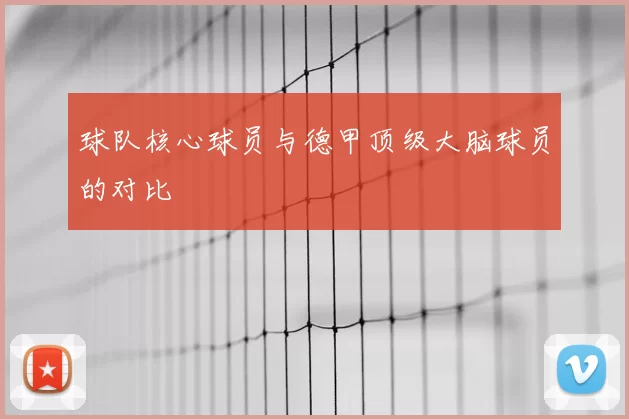 球队核心球员与德甲顶级大脑球员的对比